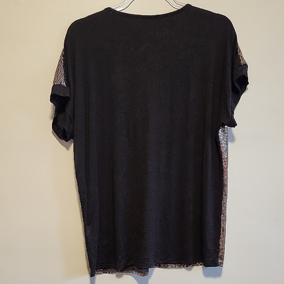 Heimish USA Copper Sparkle Relaxed Short Sleeve Oversized Blouse - Picture 7 of 7